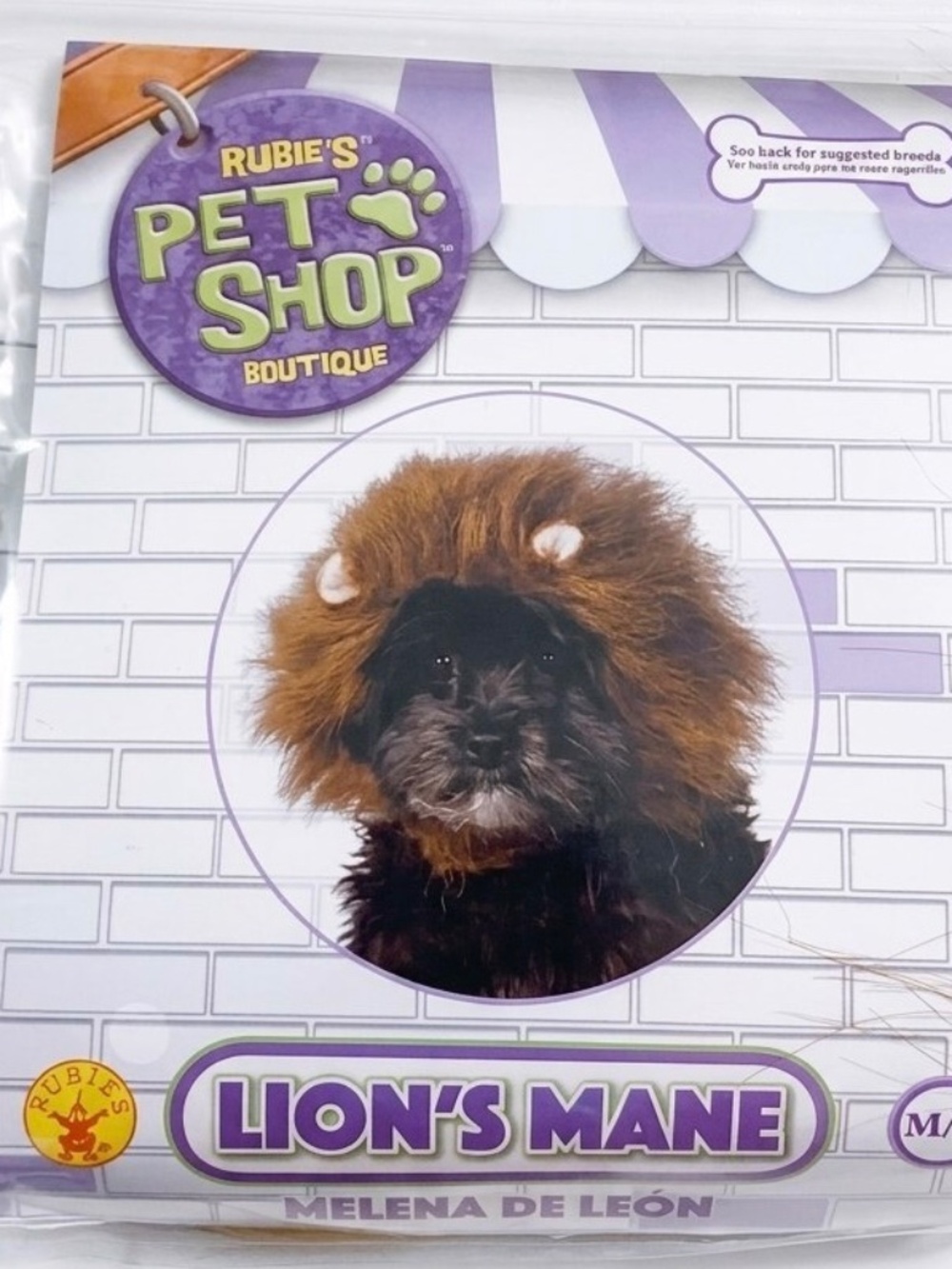 Rubie's Pet Shop Lion Mane Wig Dog Costume Size M/L Medium Large Halloween New